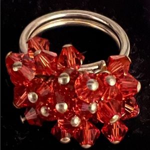 Swarovski crystal adjustable ring